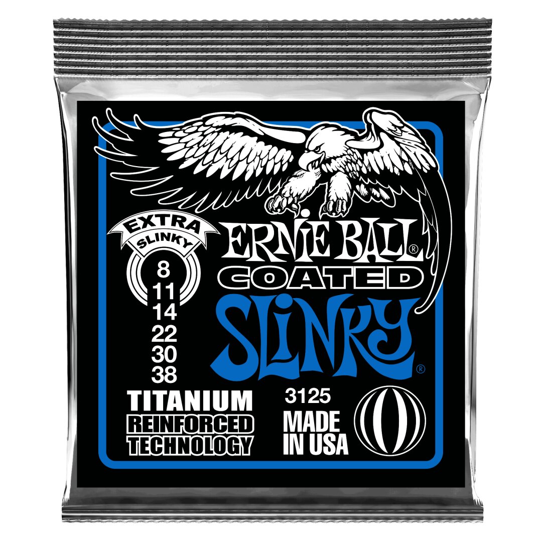 Extra Slinky Coated Titanium RPS Electric Guitar Strings - 8-38 Gauge
