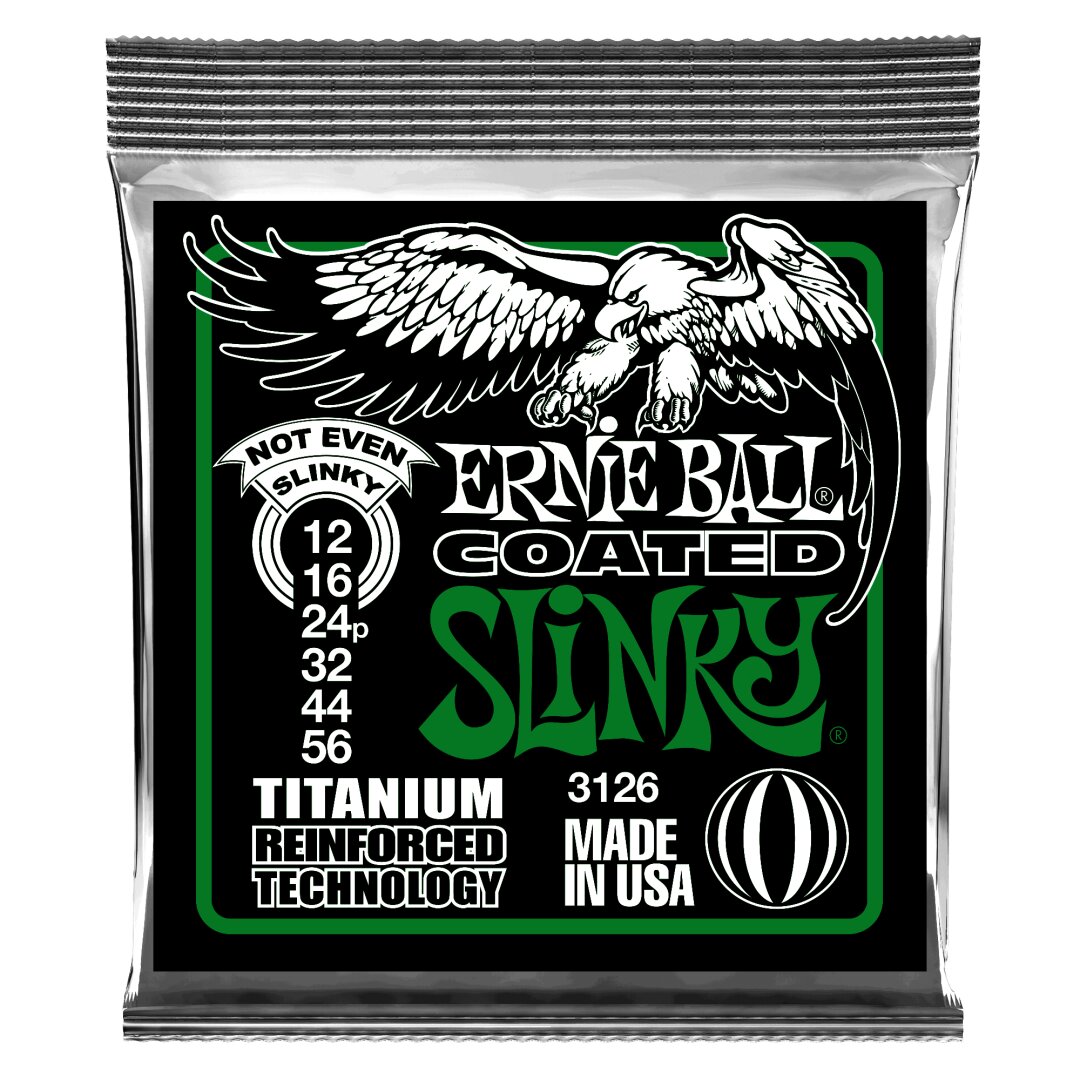 Not Even Slinky Coated Titanium RPS Electric Guitar Strings - 12-56 Ga