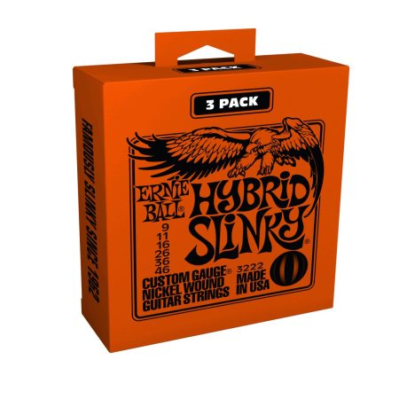 Hybrid Slinky Nickel Wound Electric Guitar Strings 3 Pack - 9-46 Gauge