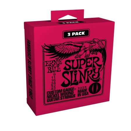 Super Slinky Nickel Wound Electric Guitar Strings 3 Pack - 9-42 Gauge