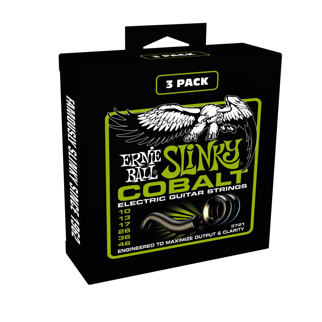 Regular Slinky Cobalt Electric Guitar Strings 3 Pack - 10-46 Gauge