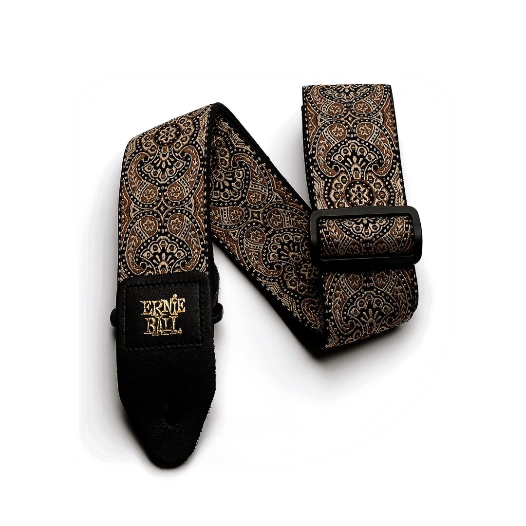 Ernie Ball Gold & Black Paisley Jacquard Strap