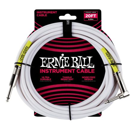 20' Straight / Angle Instrument Cable - White