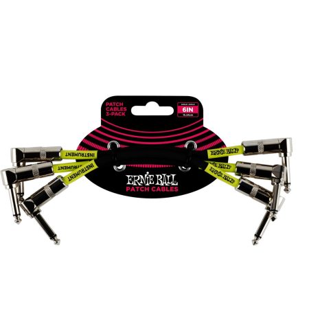 6" Angle / Angle Patch Cable 3-Pack - Black