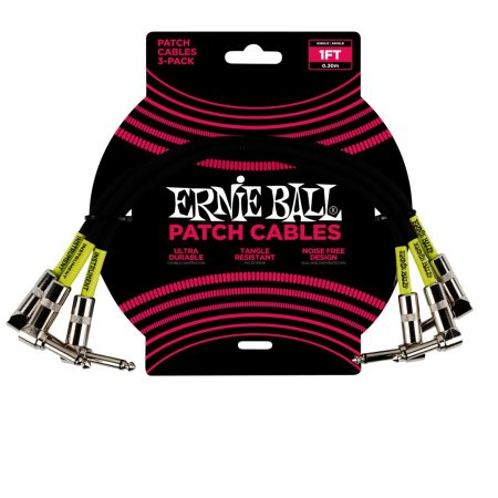 1' Angle / Angle Patch Cable 3-Pack - Black