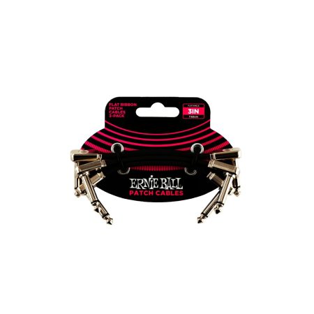 3" Flat Ribbon Patch Cable 3-Pack - Black