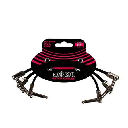 6" Flat Ribbon Patch Cable 3-Pack - Black