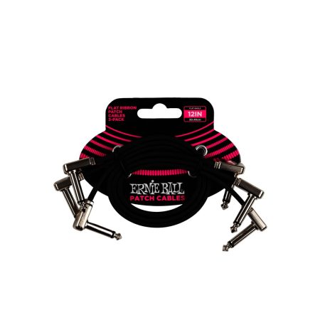 12" Flat Ribbon Patch Cable 3-Pack - Black