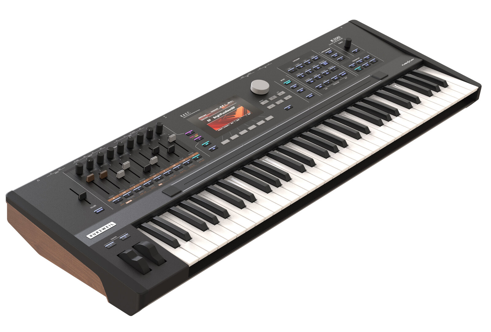 Kurzweil K2061 61-Key V.A.S.T. Synthesizer Workstation semi-weighted synth action with velocity and pressure (aftertouch) sensitive adjustable keys (Fatar TP/9) Mac OS X, Windows compatible - Image 3